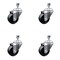 Service Caster 3.5 Inch SS Soft Rubber Wheel Swivel 3/8 Inch Threaded Stem Caster Set SCC SCC-SSTS20S3514-SRS-381615-4 - alternate 2